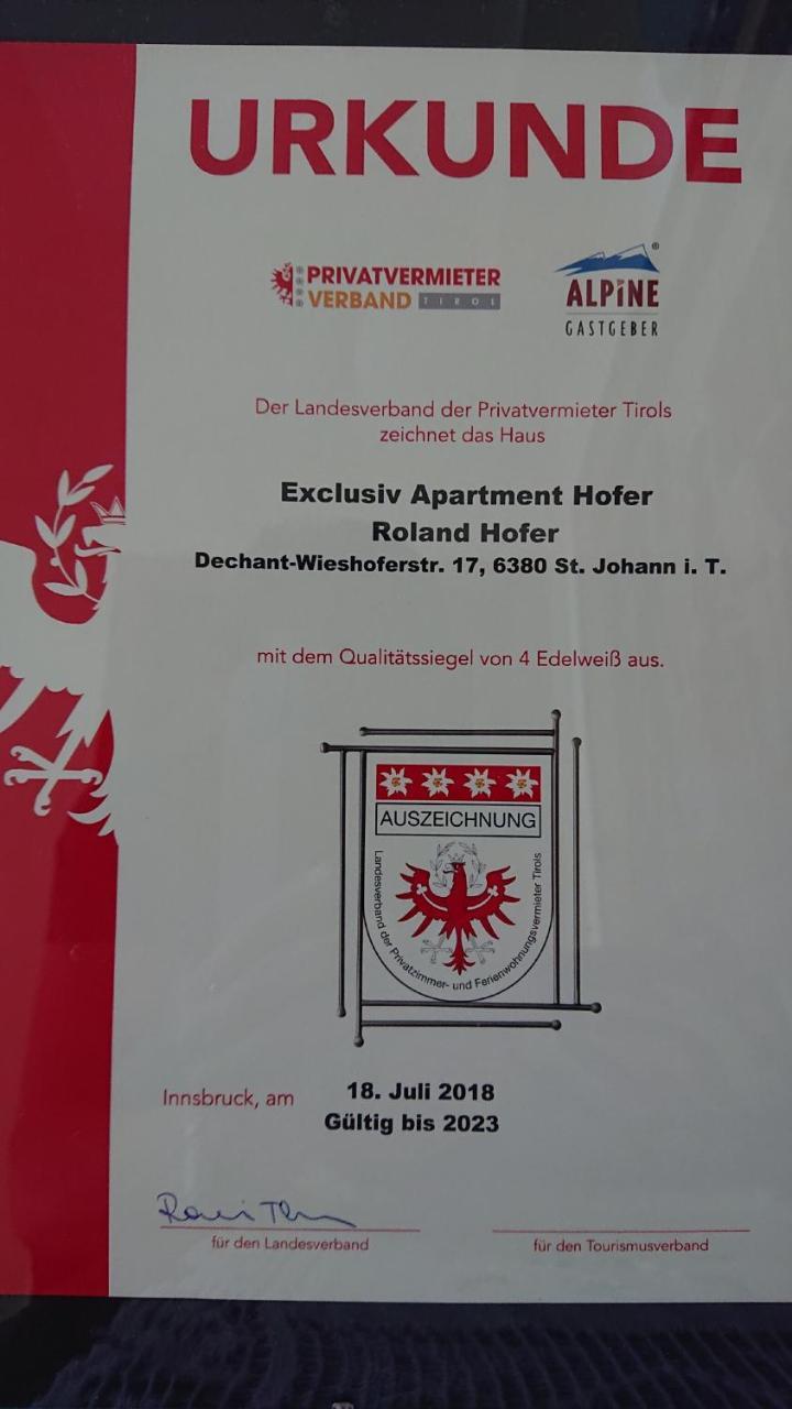 Exklusiv Apartment Hofer Sankt Johann in Tirol Eksteriør bilde